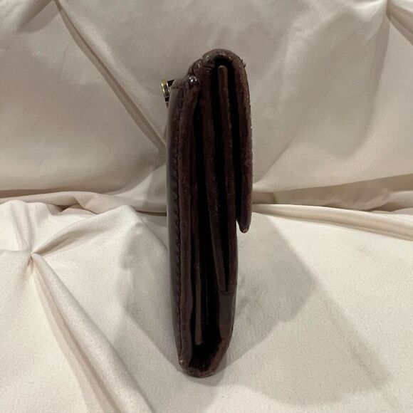 Vintage Gucci Smooth Leather Long Wallet Unique Clasp Made in Italy GG - Picture 5 of 15